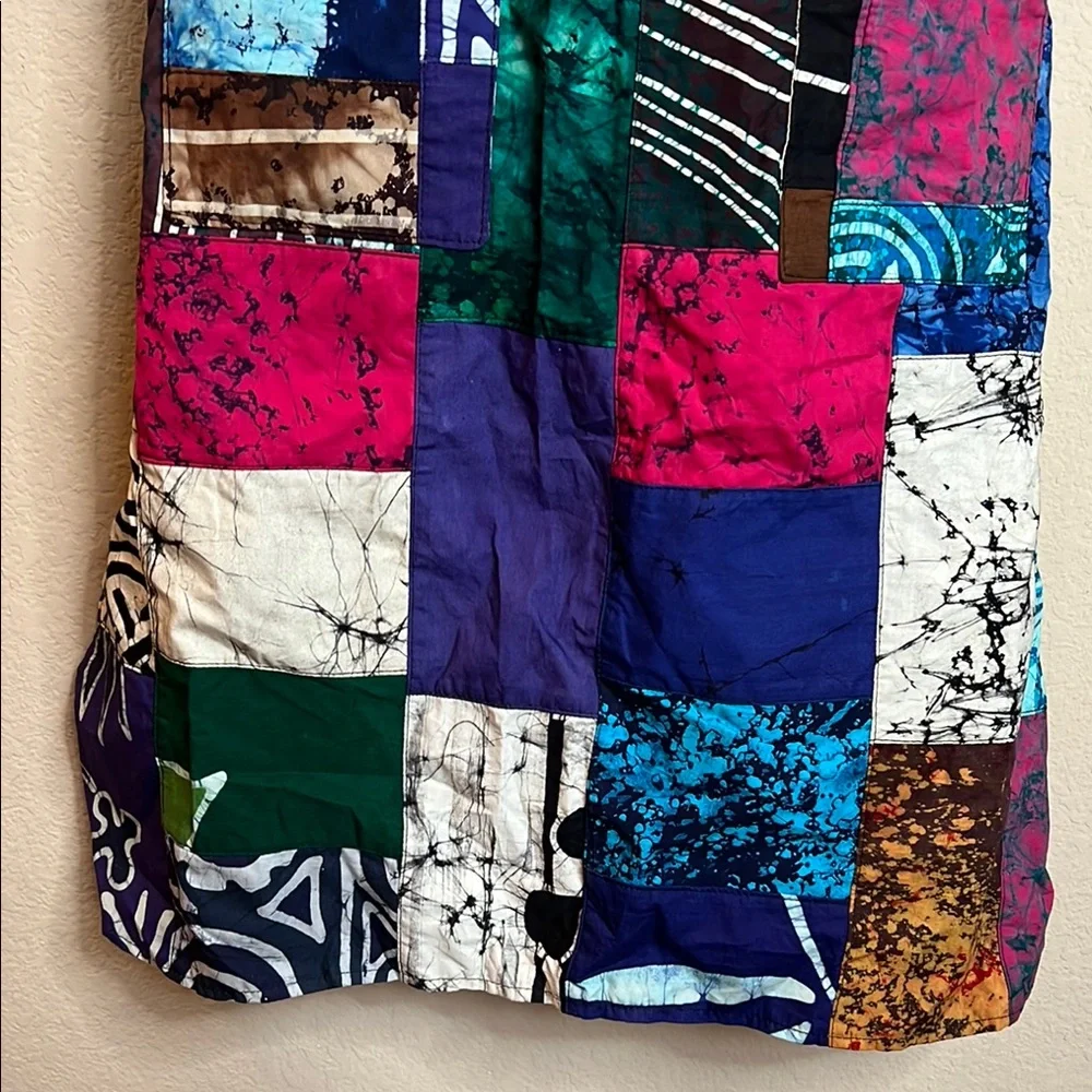 Patchwork Apron Vibrant Colors‎ and Designs Blue White Casual Kitchen Linen